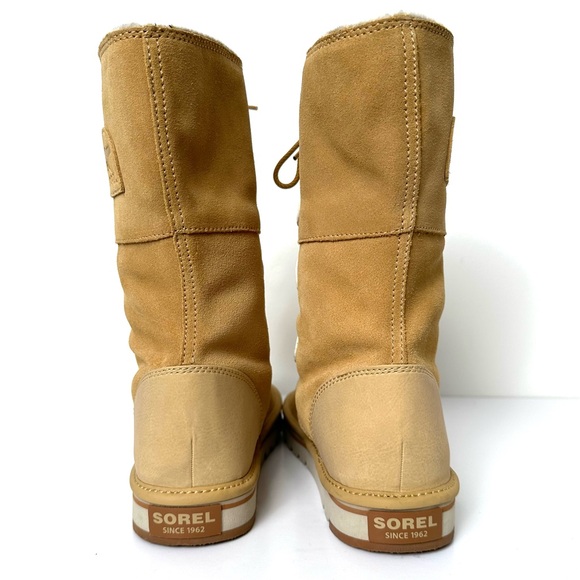 Sorel Cozycore Tan Suede and Foam Comfort Fleece Lined Cabincore Cozy Boots - Picture 6 of 11